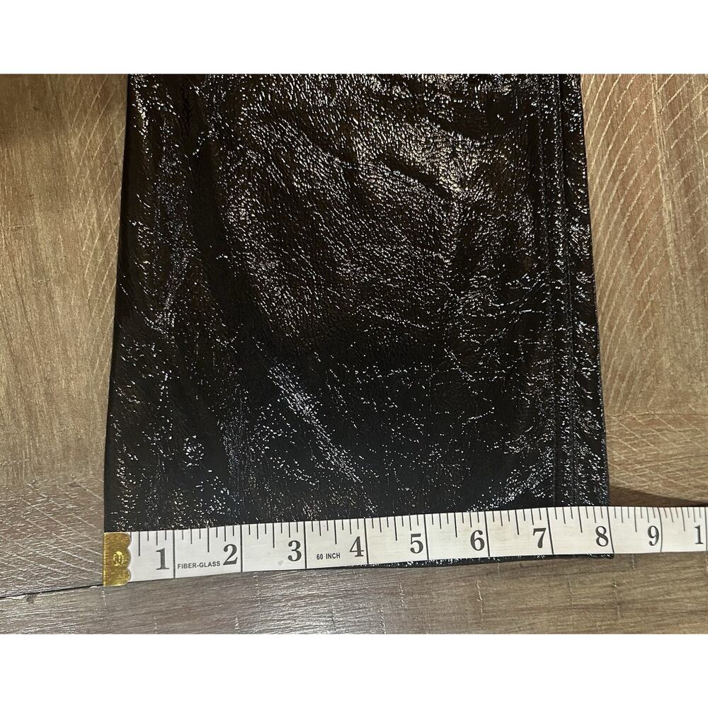 Gap Black Mid Rise Vegan Patent Leather Baby Boot Pants Women’s Size 27/4 Short - Picture 9 of 13